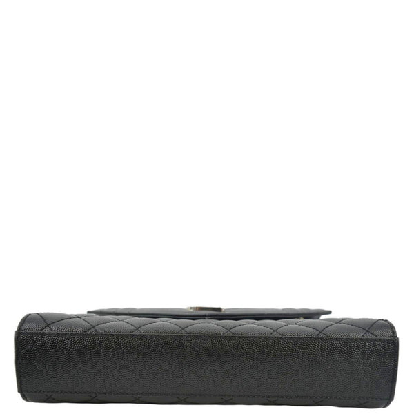 YVES SAINT LAURENT Envelope Medium Matelassé Leather Crossbody Chain Bag Black