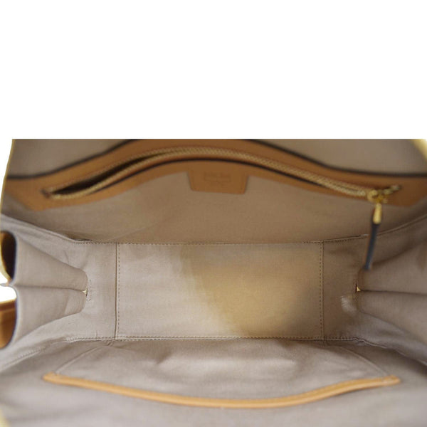 MCM Half Moon Medium Visetos Canvas Tote Bag Cognac