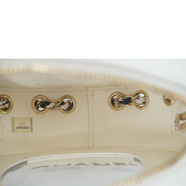 CHANEL Coco Lifesaver Leather Round Crossbody Bag White