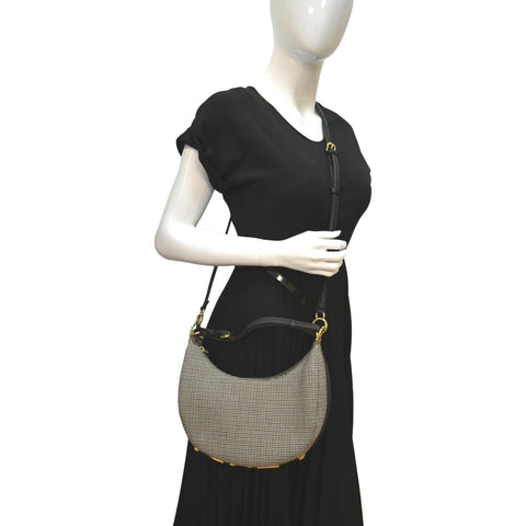 FENDI FendiGraphy Wool Fabric Hobo Bag Brown