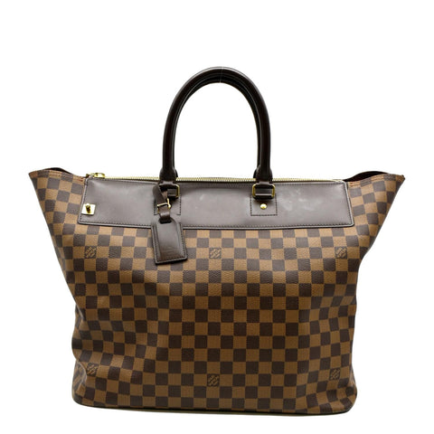 Louis Vuitton shoulder bag in brown checkered canvas, garniture en
