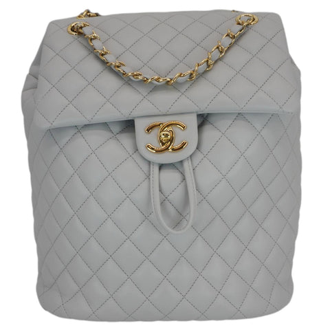 CHANEL Urban Spirit Quilted Leather Backpack Bag Smokey Grey
