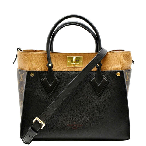 LOUIS VUITTON On My Side MM Calfskin Monogram Canvas Shoulder Bag Black