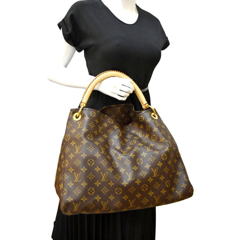 LOUIS VUITTON Artsy MM Monogram Canvas Hobo Bag Brown