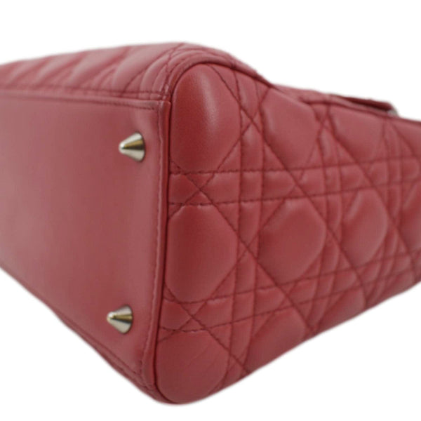 CHRISTIAN DIOR Lady Dior Cannage Lambskin Shoulder Bag Pink