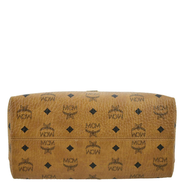 MCM Klara Large Monogram Visetos Leather Hobo Bag Yellow