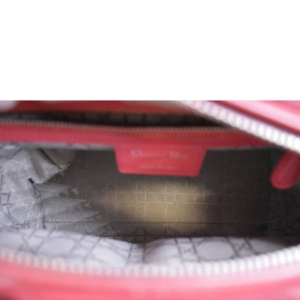 CHRISTIAN DIOR Lady Dior Cannage Lambskin Shoulder Bag Pink