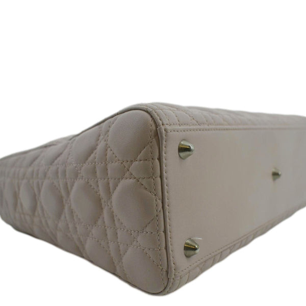 CHRISTIAN DIOR Lady Dior Large Quilted Leather Shoulder Bag Pink