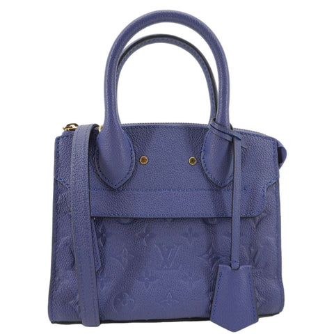 LOUIS VUITTON Pont Neuf Monogram Empreinte Leather Shoulder Bag Blue