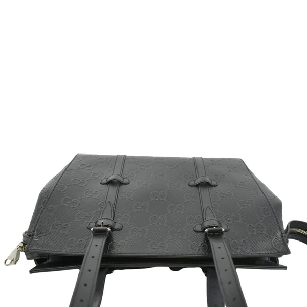 GUCCI GG Embossed Leather Tote Bag Black 232947