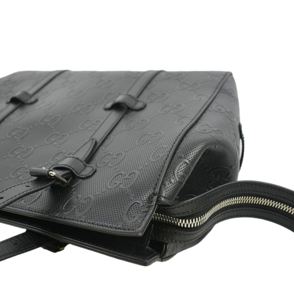 GUCCI GG Embossed Leather Tote Bag Black 232947