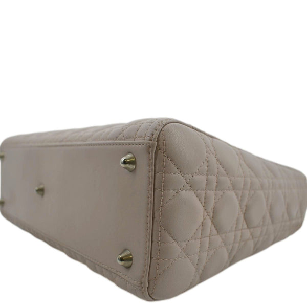 CHRISTIAN DIOR Lady Dior Large Quilted Leather Shoulder Bag Pink