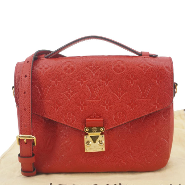 LOUIS VUITTON Metis Pochette Empreinte Leather Crossbody Bag Red