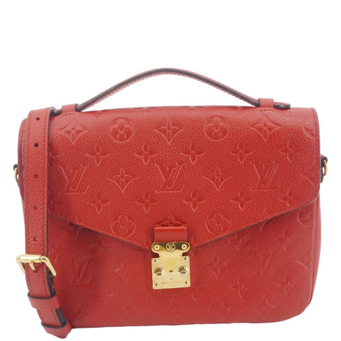 LOUIS VUITTON Metis Pochette Empreinte Leather Crossbody Bag Red
