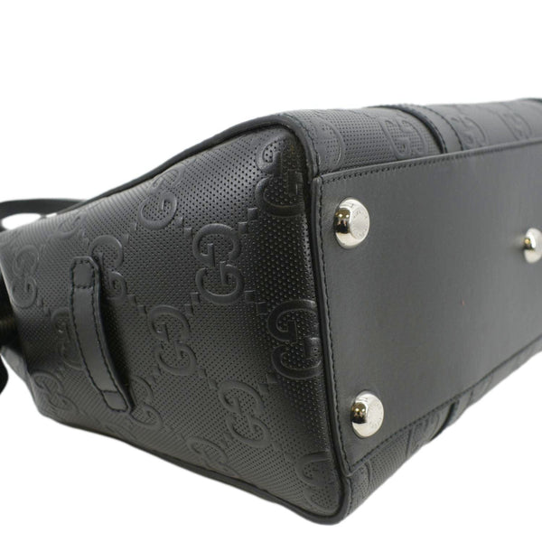 GUCCI GG Embossed Leather Tote Bag Black 232947