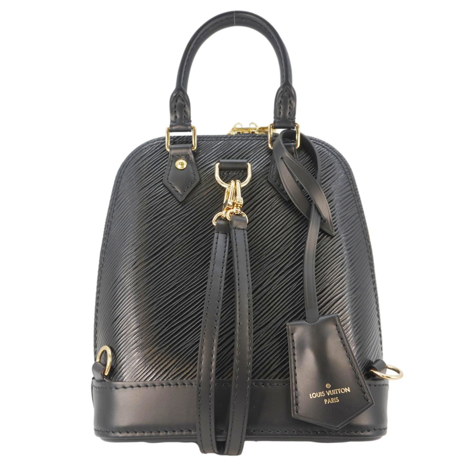 armand backpack louis vuitton price LOUIS VUITTON Alma Epi Leather Backpack Black