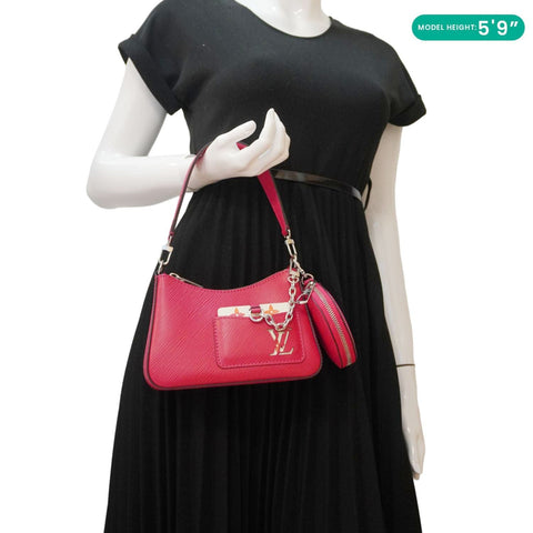LOUIS VUITTON Marellini Epi Leather Shoulder Bag Pink