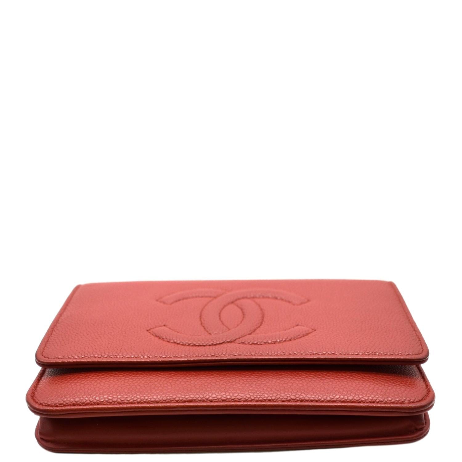 wallet on chain chanel red handbag