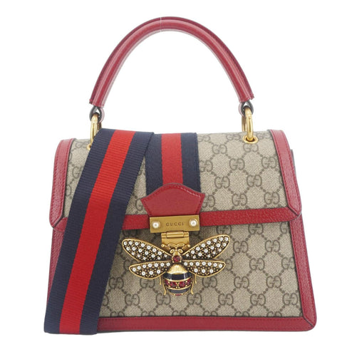 GUCCI Queen Margaret Bee GG Supreme Canvas Shoulder Bag Red 476541
