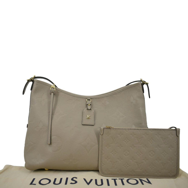 LOUIS VUITTON Carryall MM Monogram Empreinte Crossbody Bag Tourterelle Gray