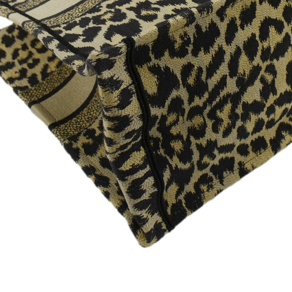 CHRISTIAN DIOR Leopard Medium Book Mizza Embroidered Tote Bag Beige