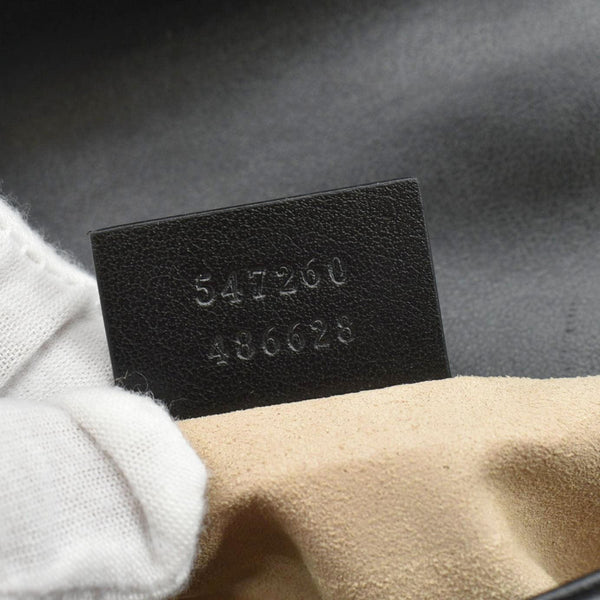 GUCCI GG Marmont Leather Top Handle Crossbody Bag Black 547260