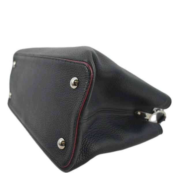 LOUIS VUITTON Capucines Taurillon Leather Satchel Bag Black