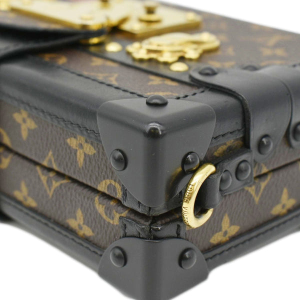 LOUIS VUITTON Petite Malle Monogram Canvas Shoulder Bag Brown