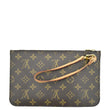 LOUIS VUITTON Neverfull Monogram Canvas Pochette Wristlet Pouch Brown