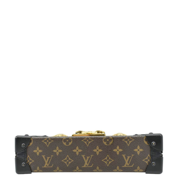LOUIS VUITTON Petite Malle Monogram Canvas Shoulder Bag Brown