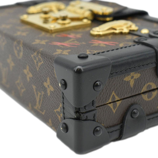 LOUIS VUITTON Petite Malle Monogram Canvas Shoulder Bag Brown