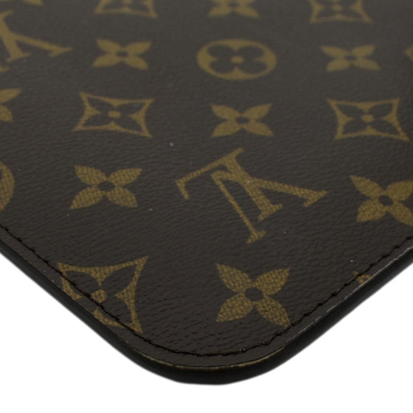 LOUIS VUITTON Neverfull Monogram Canvas Pochette Wristlet Pouch Brown
