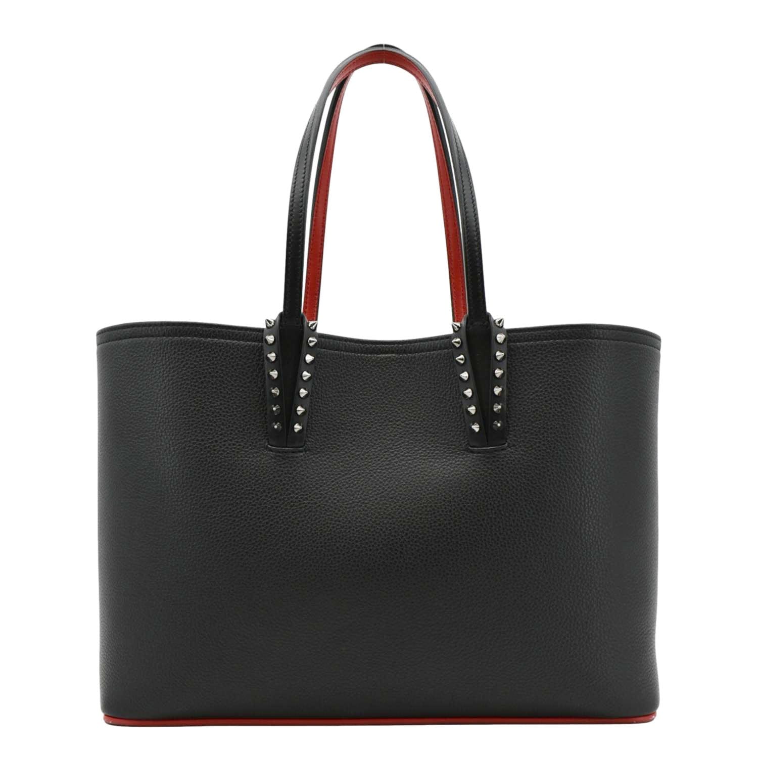 CHRISTIAN LOUBOUTIN Studded Cabata Leather Tote Bag Black