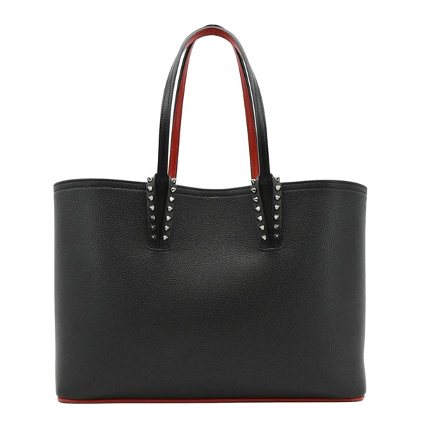 CHRISTIAN LOUBOUTIN Studded Cabata Leather Tote Bag Black