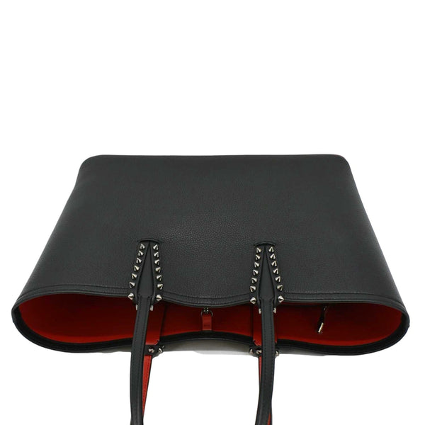 CHRISTIAN LOUBOUTIN Studded Cabata Leather Tote Bag Black