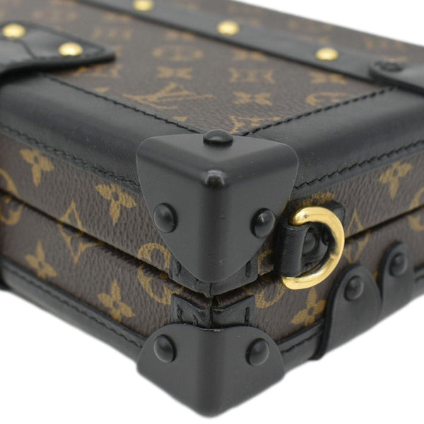 LOUIS VUITTON Petite Malle Monogram Canvas Shoulder Bag Brown