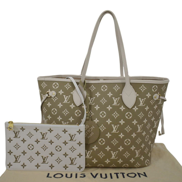 LOUIS VUITTON Neverfull MM Spring City Leather Tote Shoulder Bag Bicolor