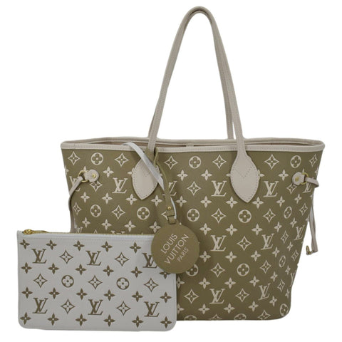 LOUIS VUITTON Neverfull MM Spring City Leather Tote Shoulder Bag Bicolor