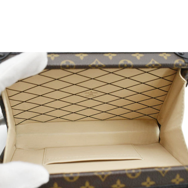 LOUIS VUITTON Petite Malle Monogram Canvas Shoulder Bag Brown