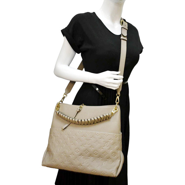 LOUIS VUITTON Maida Monogram Empreinte Leather Hobo Shoulder Bag Tourterelle