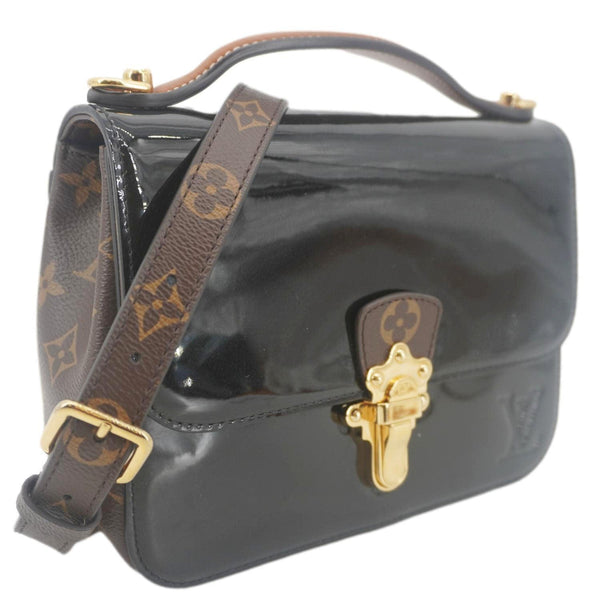 LOUIS VUITTON Cherrywood BB Monogram Vernis Crossbody Bag Black
