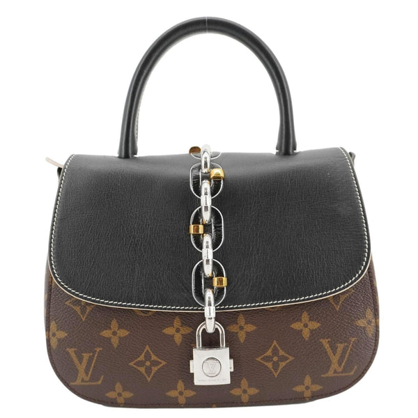 LOUIS VUITTON Chain It Monogram Canvas Top Handle Crossbody Bag Brown