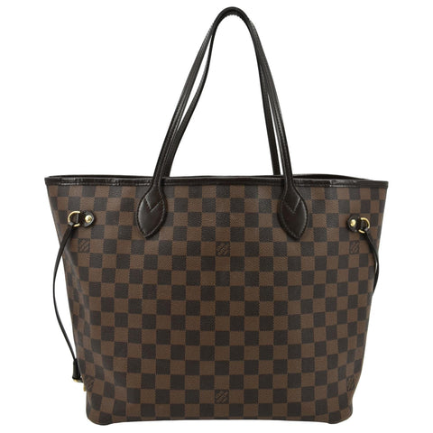 LOUIS VUITTON Neverfull MM Damier Ebene Shoulder Bag Brown