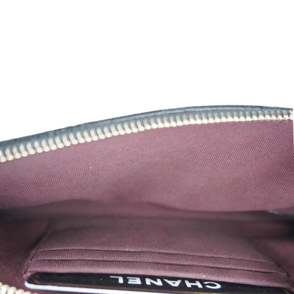 CHANEL Wallet on Chain Double Zip Caviar Leather Crossbody Bag Black