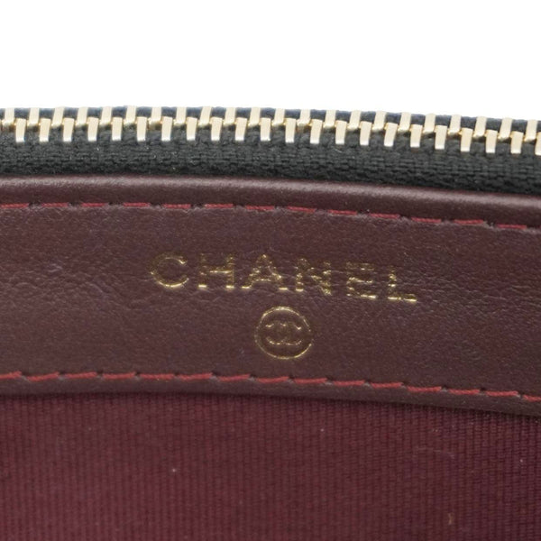 CHANEL Wallet on Chain Double Zip Caviar Leather Crossbody Bag Black