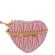 MIU MIU Heart-Shaped Matelasse Leather Coin Purse Pink