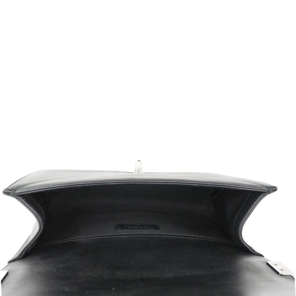 CHANEL Boy Flap Chevron Leather with Holographic PVC Crossbody Bag Black