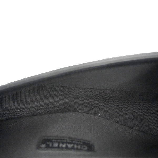 CHANEL Boy Flap Chevron Leather with Holographic PVC Crossbody Bag Black