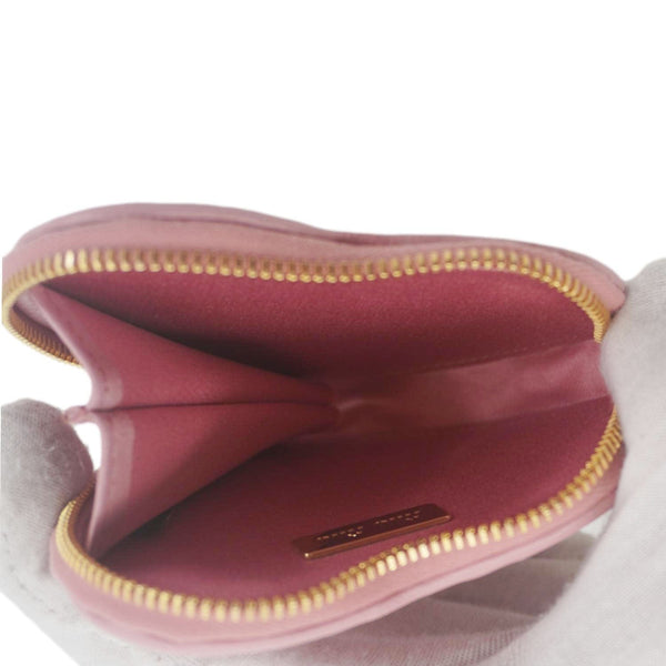 MIU MIU Heart-Shaped Matelasse Leather Coin Purse Pink