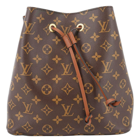 LOUIS VUITTON Neonoe MM Monogram Canvas Shoulder Bag Brown